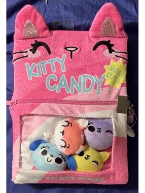 Claire’s Kitty Candy Locking Diary or Journal with Mini Plushes New